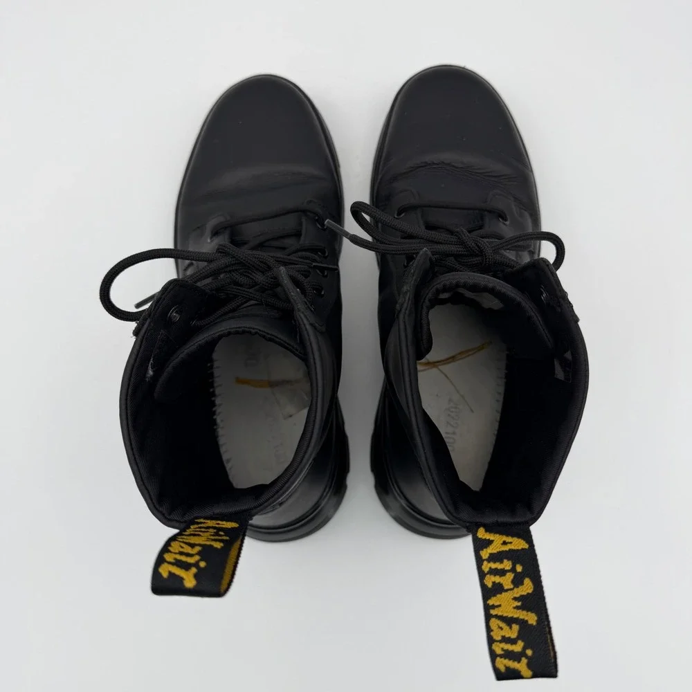 Dr Martens Combs Leather Combat Boots Mens 11 Womens 12 Black - NO INSOLES